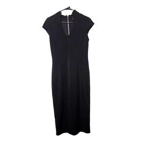 Alexia Admore Dress S Black Midi LBD Professional Casual Cocktail Slit